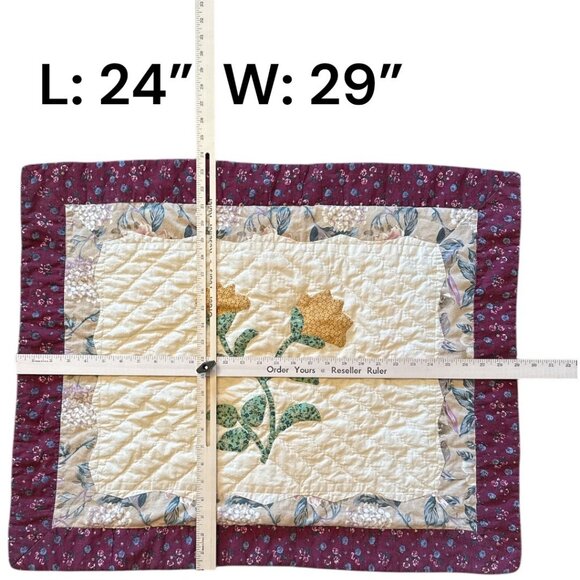 Vintage Floral Quilted Pillow Shams Country Cottage core Pair - Picture 5 of 5